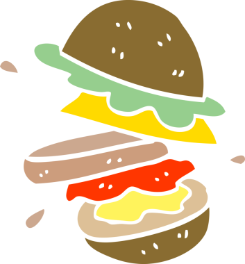 Bir insan tarafından çizilmiş bir hamburger karalaması.