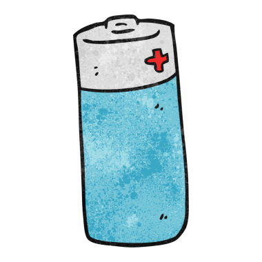 Bir insan tarafından çizilmiş el yapımı karikatür pili.