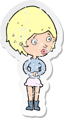 Bir insan tarafından çizilmiş endişeli bir karikatürün gerilimli yapıştırması.