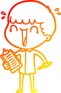 Bir insan tarafından çizilmiş gülen bir çizgi film karakterinin sıcak çizgi çizimi.