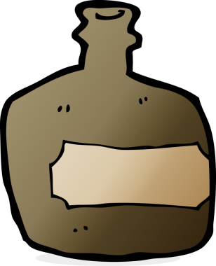 Bir insan tarafından çizilmiş viski kavanozu.