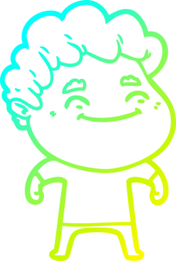 Bir insan tarafından çizilmiş karikatür cana yakın bir adamın çizimi.