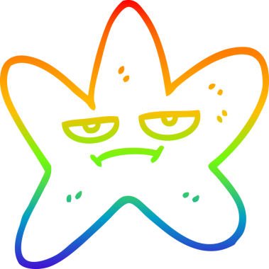 gökkuşağı gradyan çizgisi bir insan tarafından çizilmiş çizgi yıldız balığının çizimi