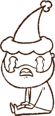 Bir insan tarafından çizilmiş Noel Adamı Kömürü