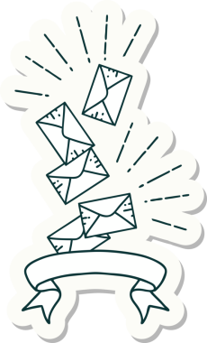 Bir insan tarafından çizilmiş dövme stili düşen harflerin etiketi.