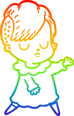 gökkuşağı gradyan çizimi bir insan tarafından çizilmiş bir karikatür kadın