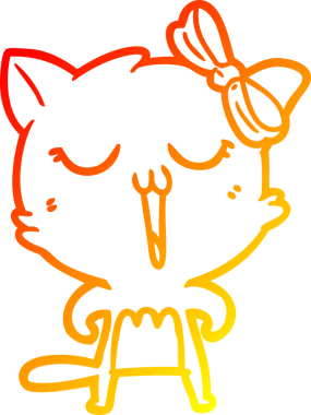 Bir insan tarafından çizilmiş çizgi film kedisinin sıcak çizgi çizimi