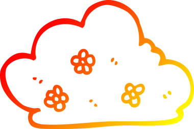 Bir insan tarafından çizilen karikatür çitinin sıcak gradyan çizimi