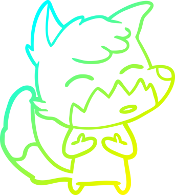 Bir insan tarafından çizilmiş bir tilki çizgi çizimi.