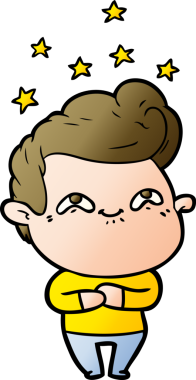 Bir insan tarafından çizilmiş heyecanlı bir çizgi film.