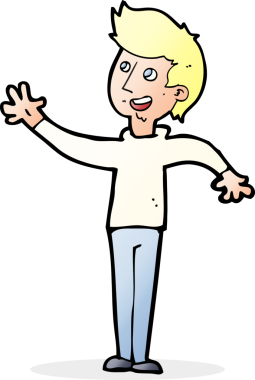 Bir insan tarafından çizilen çizgi film adamı.