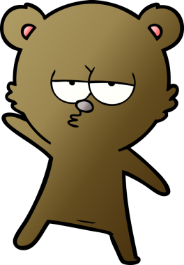 Bir insan tarafından çizilmiş sıkılmış ayı çizgi filmi