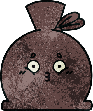 Bir insan tarafından çizilmiş eski grunge desenli bir çuval.