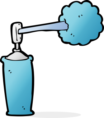 Bir insan tarafından çizilmiş çizgi film spreyi.