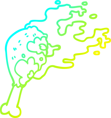 Bir insan tarafından çizilmiş tavuk budu çizgi filminin soğuk gradyan çizimi