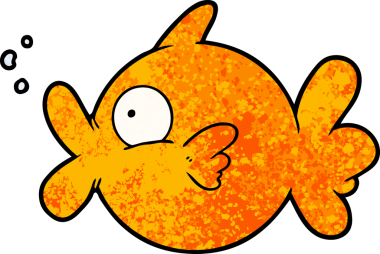 bir insan tarafından çizilmiş karikatür balığı