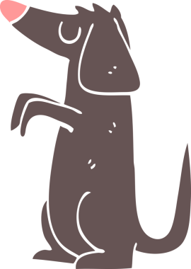 Bir insan tarafından çizilmiş iyi huylu bir köpek.