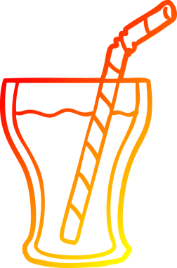 Bir insan tarafından çizilen bir bardak kolanın sıcak gradyan çizgisi