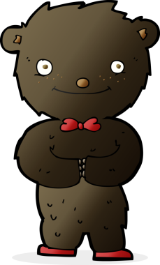 Bir insan tarafından çizilmiş küçük siyah ayı.