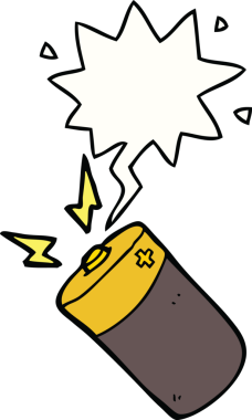 bir insan tarafından çizilmiş konuşma balonlu karikatür bataryası