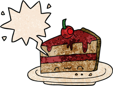 Bir insan tarafından çizilmiş eski moda konuşma baloncuklu çizgi film pastası.