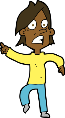 Bir insan tarafından çizilmiş endişeli bir çizgi film.