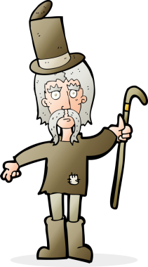 Çizgi film beyefendisi bir insan tarafından çizilmiş şansının üzerine düştü.