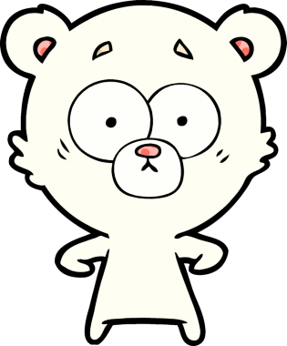 Bir insan tarafından çizilmiş sürpriz kutup ayısı karikatürü