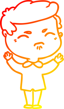 Bir insan tarafından çizilmiş, kızgın bir çizgi film karakteri.