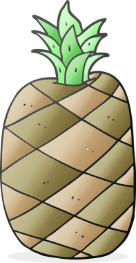 Bir insan tarafından çizilmiş serbest çizim ananas.