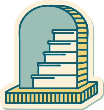 Bir insan tarafından çizilmiş bir mezar taşının geleneksel stiliyle dövme çıkartması.