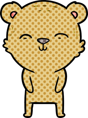 Bir insan tarafından çizilmiş mutlu çizgi film ayısı.