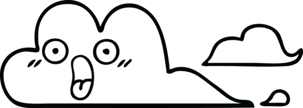 Bir insan tarafından çizilmiş beyaz bir bulutun çizgi çizimi