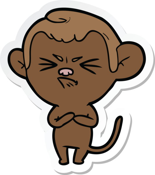 Bir insan tarafından çizilmiş sinir bozucu bir maymunun çıkartması.