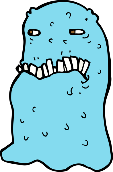 Bir insan tarafından çizilmiş iğrenç bir hayalet.