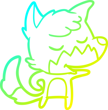 Bir insan tarafından çizilmiş dost canlısı bir tilkinin soğuk çizgi çizimi.