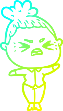 Bir insan tarafından çizilmiş kızgın bir karikatür çizimi.