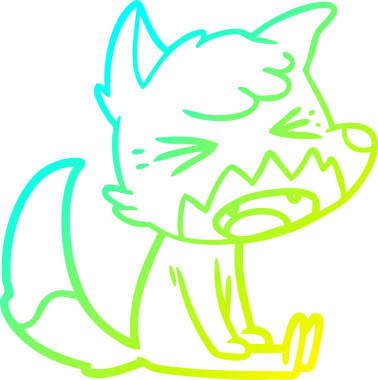 Bir insan tarafından çizilmiş kızgın bir tilki çizgi film çizimi.