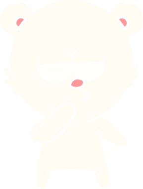 Sıkıcı kutup ayısı düz renkli çizgi film bir insan tarafından çizildi