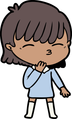 Bir insan tarafından çizilmiş karikatür kadın.