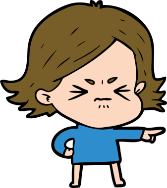 Bir insan tarafından çizilmiş kızgın bir kız.