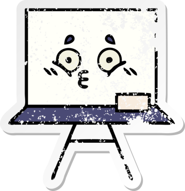 Bir insan tarafından çizilmiş beyaz bir karikatür çıkartması.