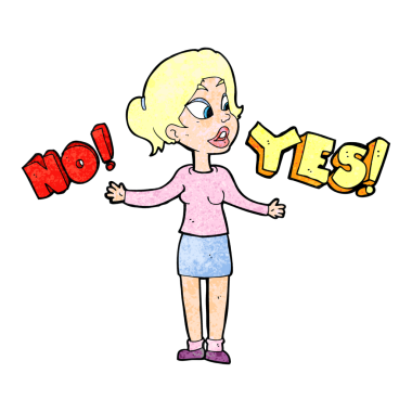 Çizgi filmdeki kadın bir insan tarafından çizildi.