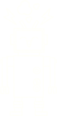 Bir insan tarafından çizilen robot tebeşiri.