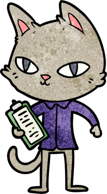 Bir insan tarafından çizilmiş bir ofis kedisi.