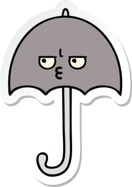 Bir insan tarafından çizilmiş şirin bir şemsiye çıkartması.