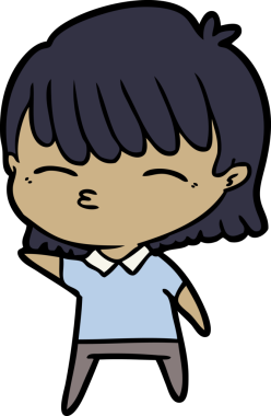 Bir insan tarafından çizilmiş karikatür kadın.