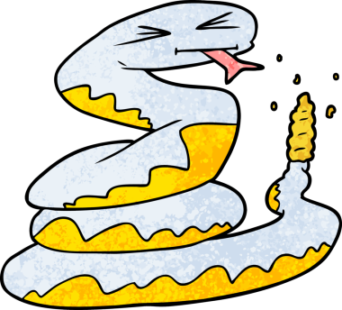 Bir insan tarafından çizilmiş çıngıraklı yılan.