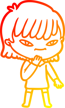 Bir insan tarafından çizilmiş bir karikatür kadın çizimi