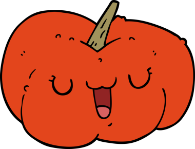 Bir insan tarafından çizilmiş bir balkabağı.